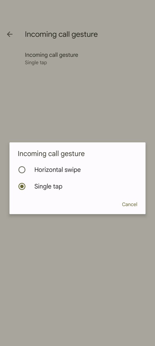 GreenShades9's tweet image. Turning on the speakerphone in the new Phone app can be a hit or miss, but switching to Single tap to answer calls has greatly improved it. 

#GooglePixel #TeamPixel #Pixel10ProXL
