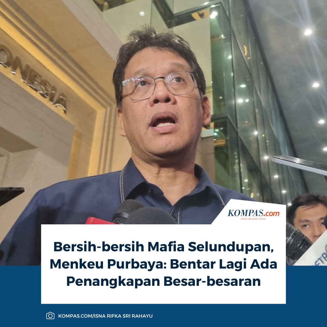 kompascom's tweet image. “Yang suka main selundup, saya tangkap. Bentar lagi ada penangkapan besar-besaran. Saya enggak peduli di belakangnya siapa. Di belakang saya pasti ada yang paling tinggi kan ya, Presiden paling tinggi di sini. Pasti beres,” ujar Purbaya.

Baca di sini: money.kompas.com/read/2025/10/1……