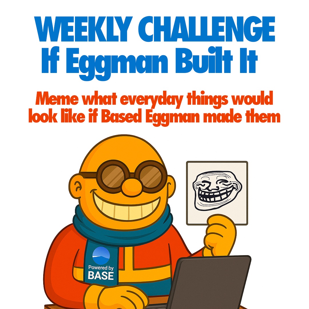 Based_Eggman's tweet photo. We’re launching a 72-hour meme contest to celebrate the upcoming Stage 3 presale ⚡️

💬 Theme: “What everyday things would look like if Based Eggman made them” 
📅 Duration: 72 hours (starting now) 
🏆 Prizes: $100 rewards + community clout + eternal Eggman respect 

Where to post: 
– On X (Twitter) with tag @Based_Eggman 
– Or in the Telegram chat (we’ll feature the best ones daily).
