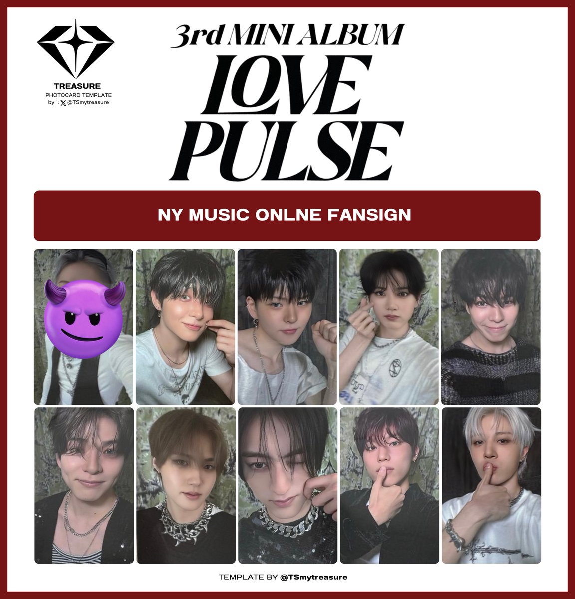 WTS/LFB

TREASURE [LOVE PULSE] 3rd Mini Album

✨ NY MUSIC Online (Video Call Event) Fansign Applicant Benefit ✨

💿 150 each * prio if taking JaeDoHwan

✅ DM to claim. FETA.