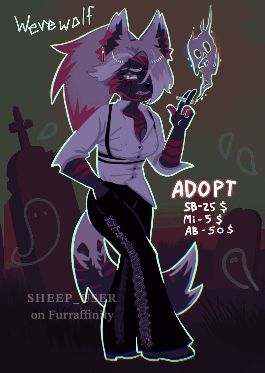 #Halloween #anthro #furryartist #adoptable 2 - werewolf