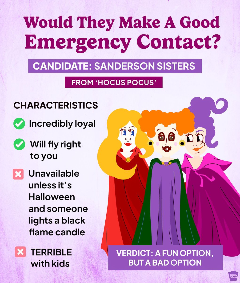 PEMAHQ's tweet image. Sisters can make excellent emergency contacts.

Just ... maybe not these sisters. 🧙🐈⬛