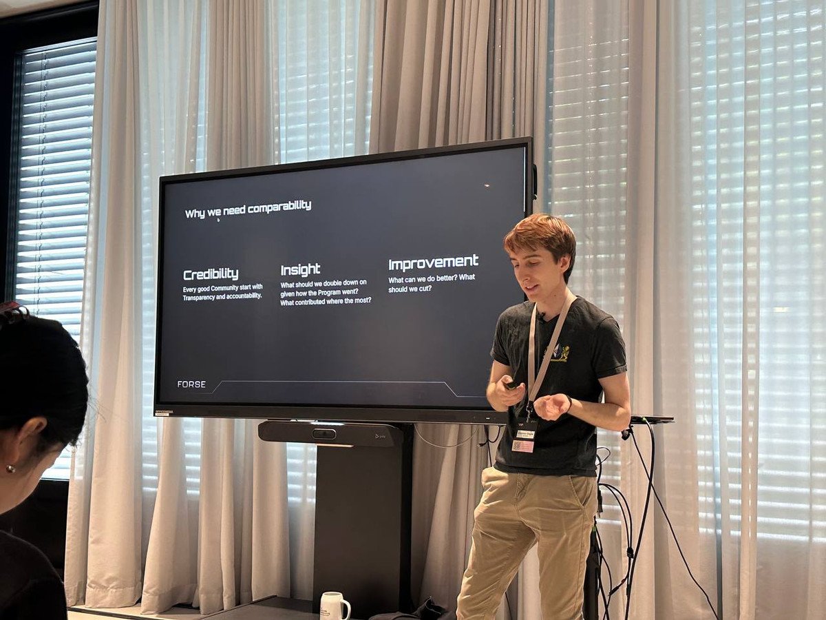 StableLab's tweet photo. Last month our CTO @Totenfluch presented at @tbc_munich on the three levers of ecosystem growth: airdrops, grants, and liquid incentives—plus the metrics to evaluate and optimize each. He highlighted how our @Forseapp product can effectively enhance these strategies. https://t.co/Pbk1F9pkbe