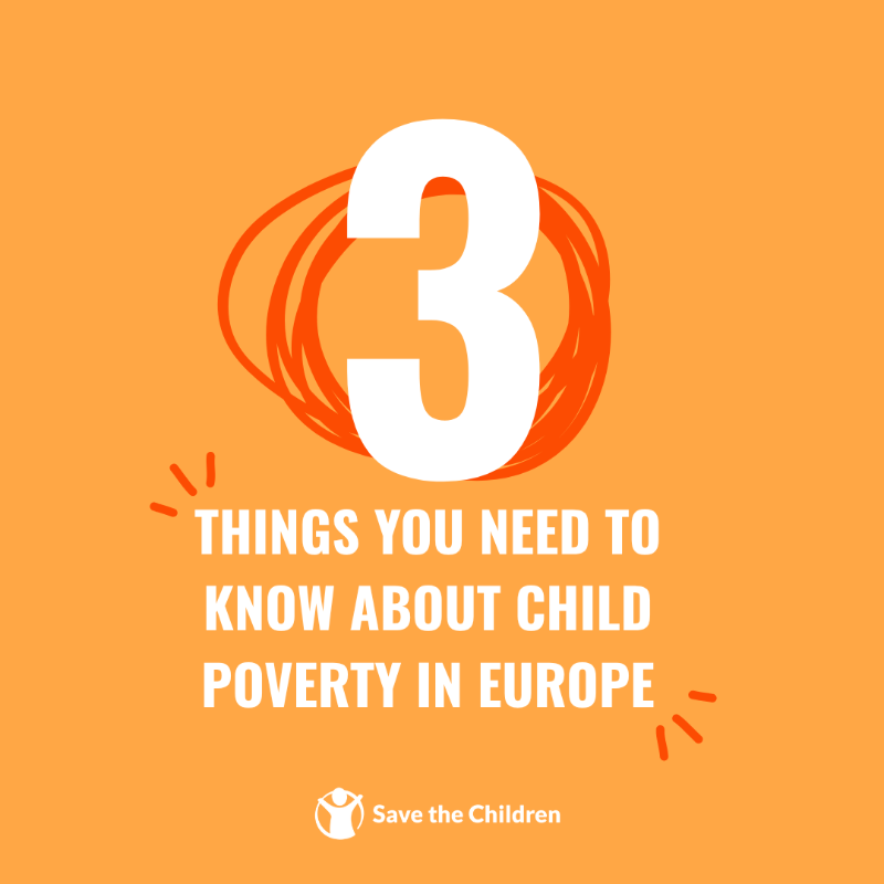 SaveChildrenEU's tweet photo. 1 in 4 children in Europe lives at risk of poverty or social exclusion. That’s 19.5 million children — and the number is growing.

Five years ago, the EU made a pledge to tackle this. So why are things getting worse, not better? 

👉 Swipe through to discover 3 critical facts
