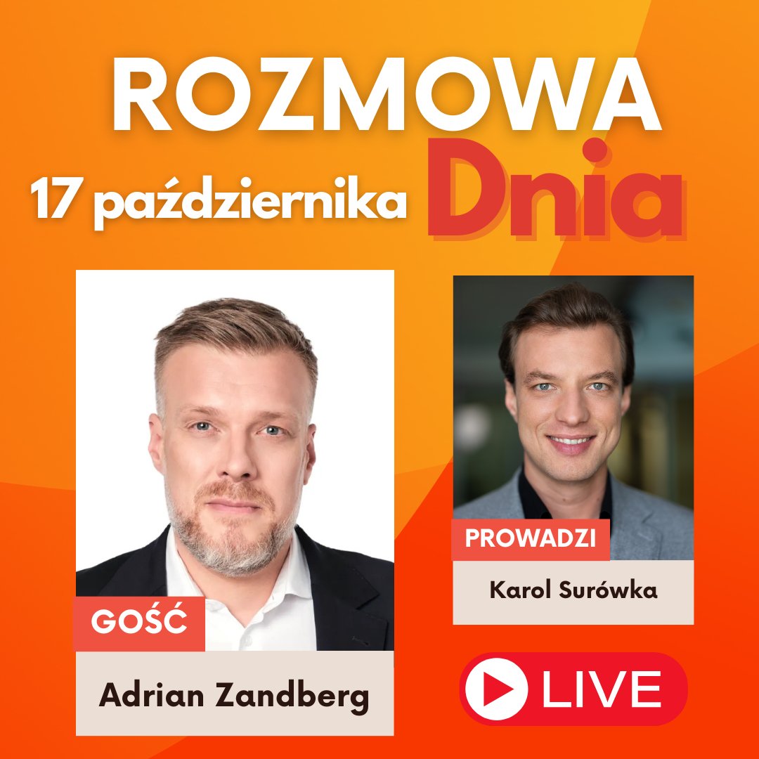 🔸 Gościem #RozmowaDnia u <a href="/SurowKarol/">Karol Surowka</a>
 po 16:30 będzie: <a href="/ZandbergRAZEM/">Adrian Zandberg</a> - lider parii <a href="/partiarazem/">Razem</a> 🎙️
🔊 Słuchajcie nas na antenie i przez player: player.polskieradio.pl/anteny/jedynka