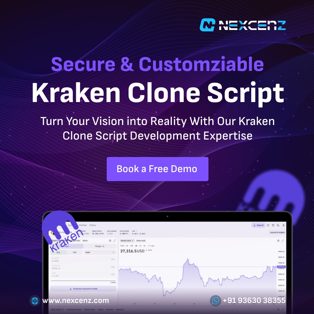 nexcenz's tweet photo. Launch your own #Crypto exchange like #Kraken with our #KrakenCloneScript! Fully secure,scalable &amp; feature-rich platform for seamless #trading of multiple #cryptocurrencies 

Get Free Demo - https://t.co/wmeK0rRDII

#CryptoMarket #CryptoInnovation #blockchaindevelopmentsolutions https://t.co/S3xwmpFzGh