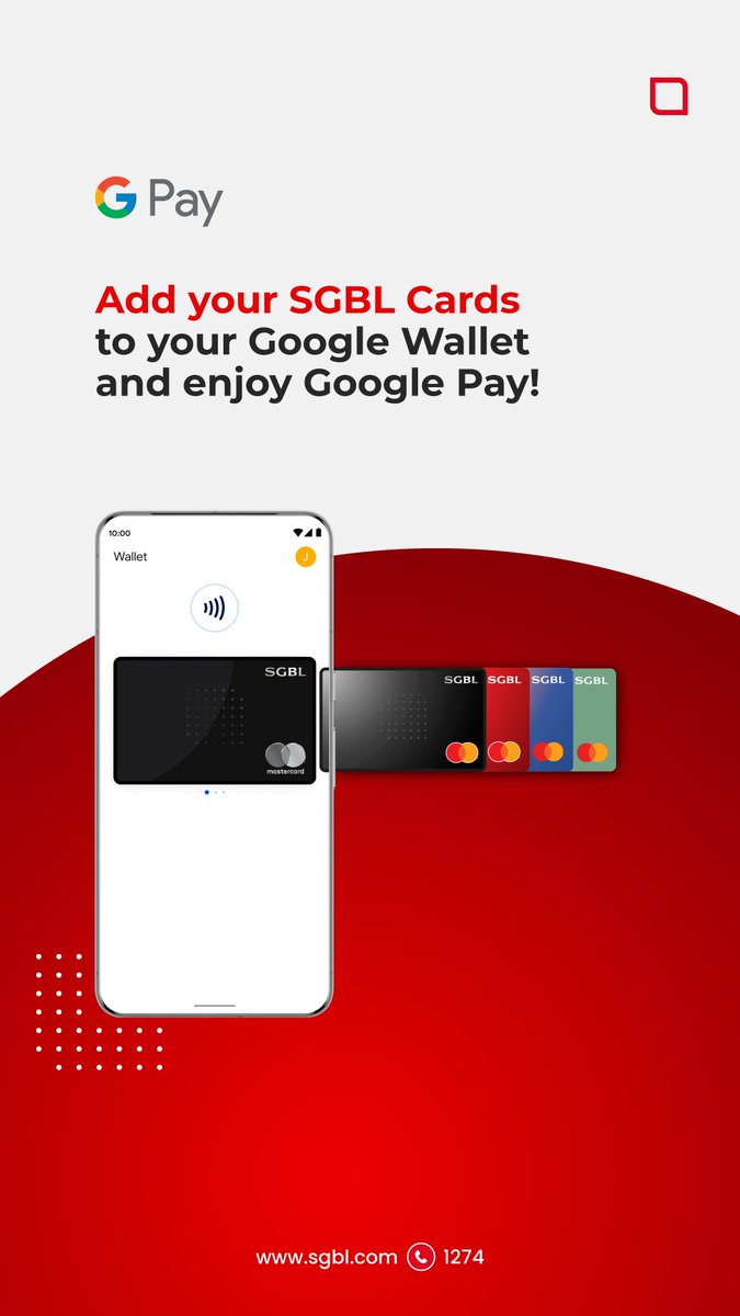If you have an Android phone, download Google Wallet on the Play Store, add ur SGBL card(s), &amp; enjoy the tap-to-pay feature when making a purchase on POS using just your phone!

You can also complete an e-commerce transaction using Google Pay.