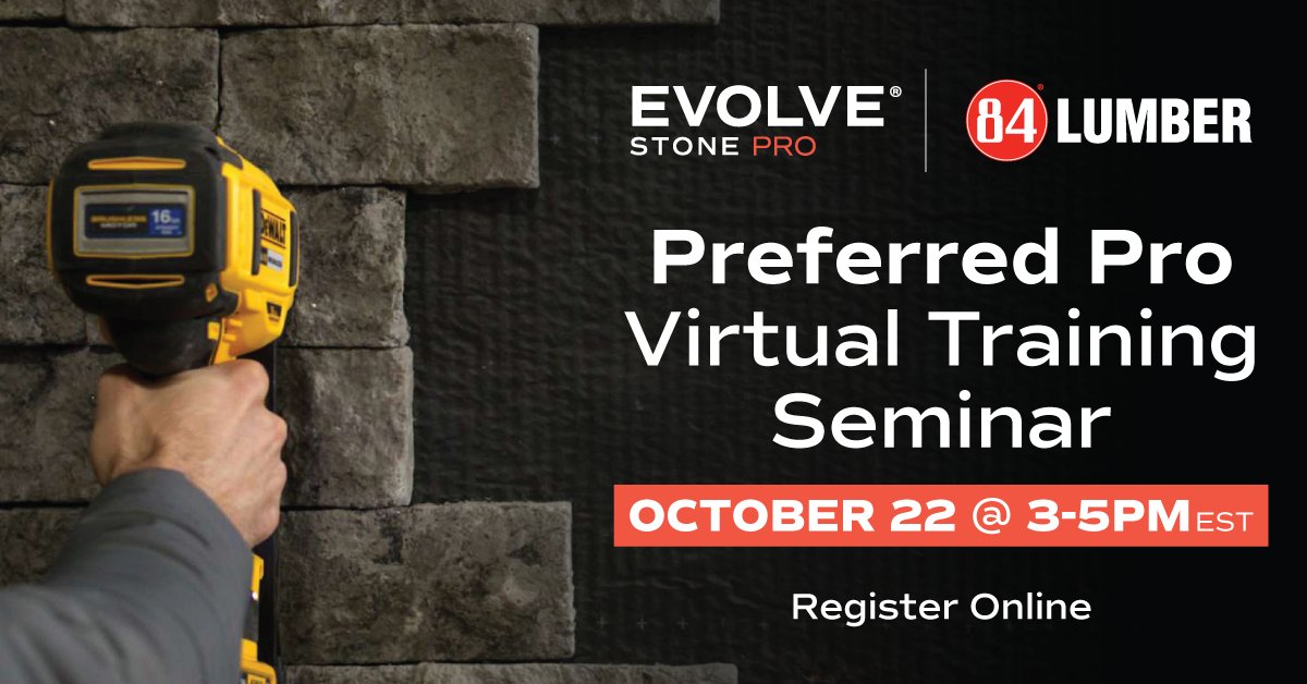 Become a Certified Pro with <a href="/EvolveStone/">Evolve Stone</a> !

Join the Preferred Pro Virtual Training Seminar on October 22 from 3–5 PM EST for expert installation tips and a step-by-step guide to becoming a Certified Pro.

👉 Register here: 2xtvb.share.hsforms.com/2SWmEIDDDTh6PX…