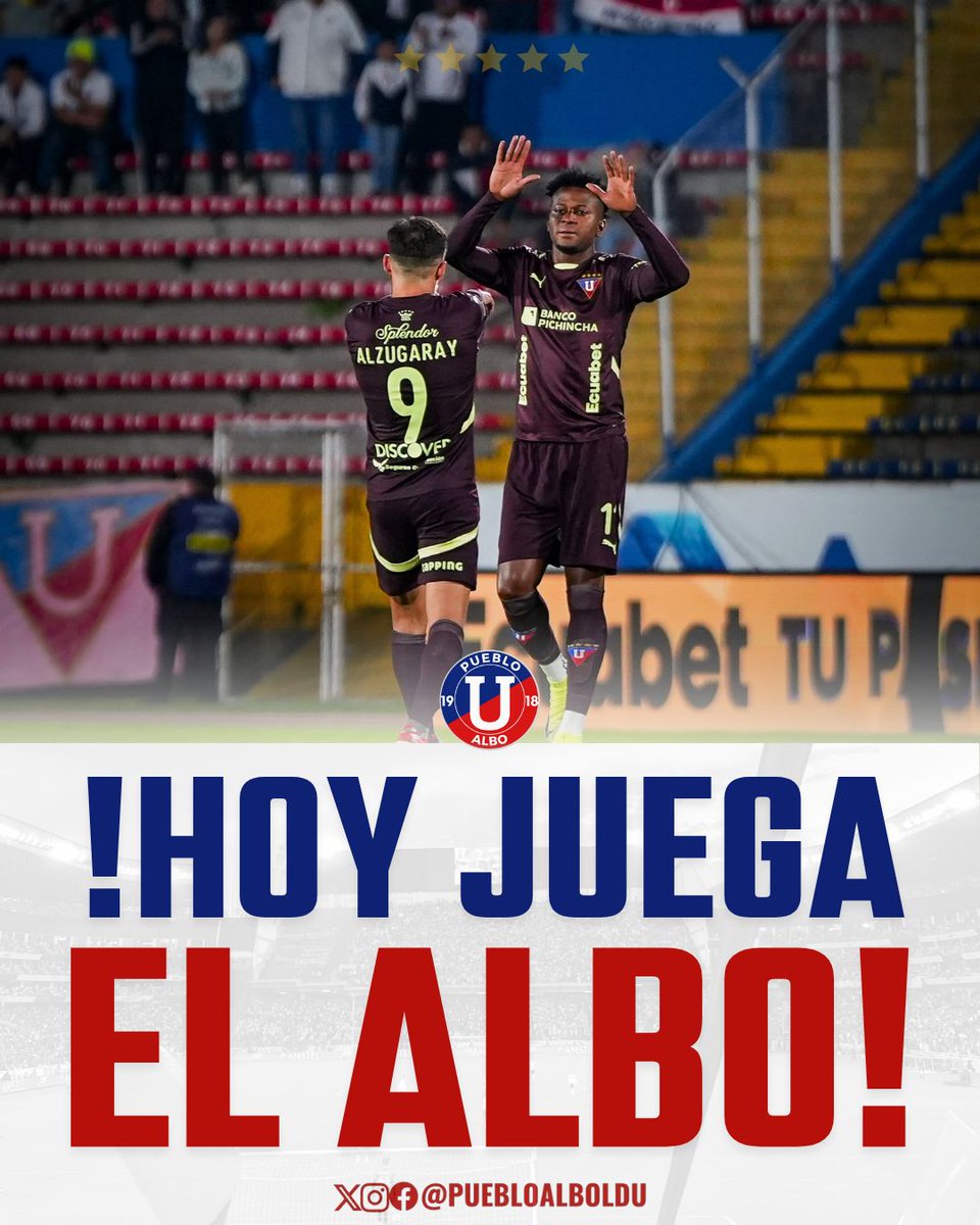 puebloalboLDU's tweet photo. ¡HOY JUEGA EL ALBO! ⚪🔴

🆚 BSC
⌚ 20h15
🏆 @LigaEcuabetec https://t.co/gZWBwvenmo