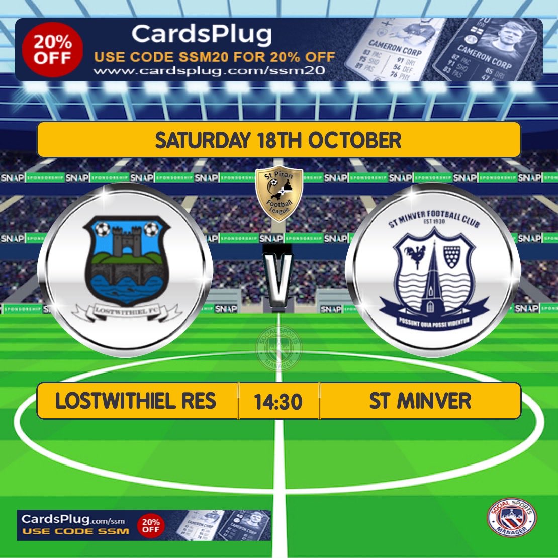 Minver take a short away trip tomorrow as they face Lostwithiel in the league
2:30pm KO 
<a href="/swsportsnews/">South West Sports News</a> #cornishfootball