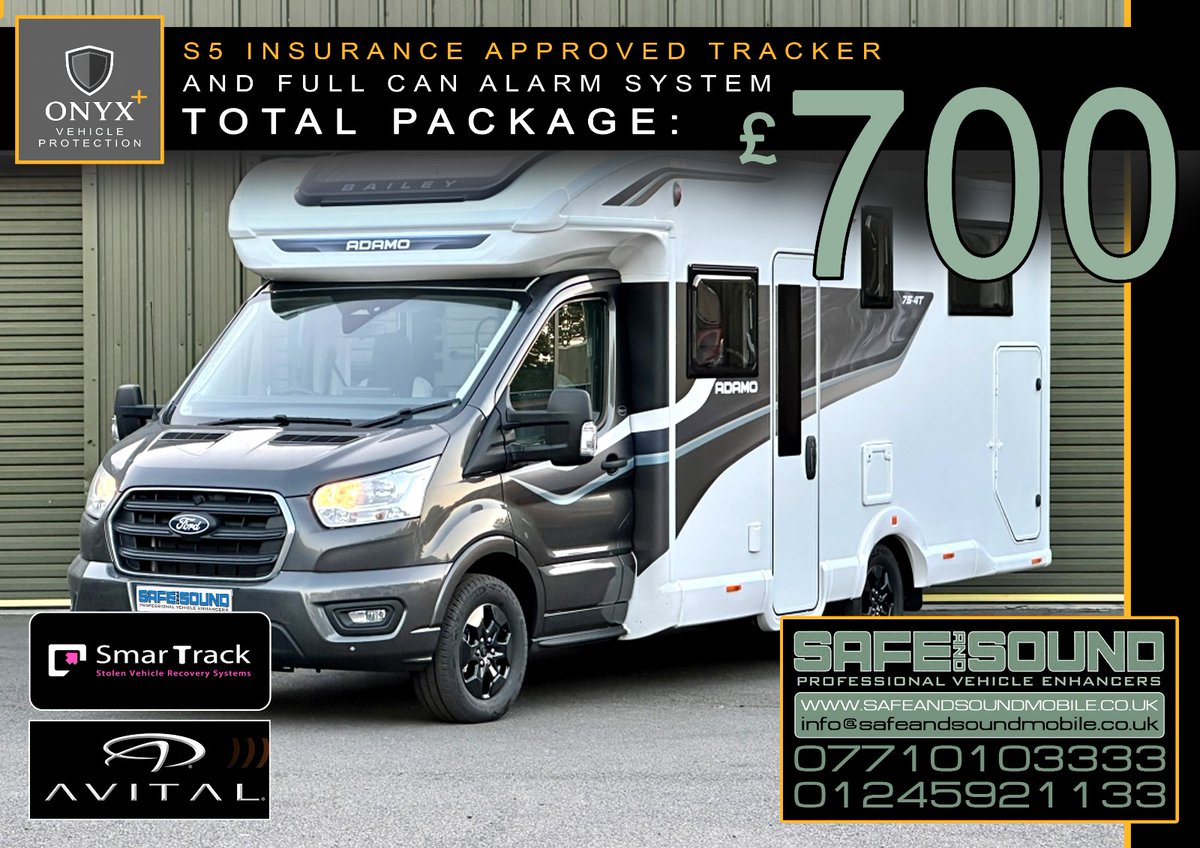 SafeandSoundEss's tweet photo. Travel with total peace of mind. Onyx Plus + S5 Tracker 
24/7 location, instant alerts and nationwide fitting.
Call 01245921133 / 0771010333 to secure your home on wheels 🌍🔒

#OnyxPlus #MotorhomeSecurity #S5Tracker #GPS #CamperSecurity #VanLife #NationwideFitting #SafeTravels https://t.co/meIz7a4JK8