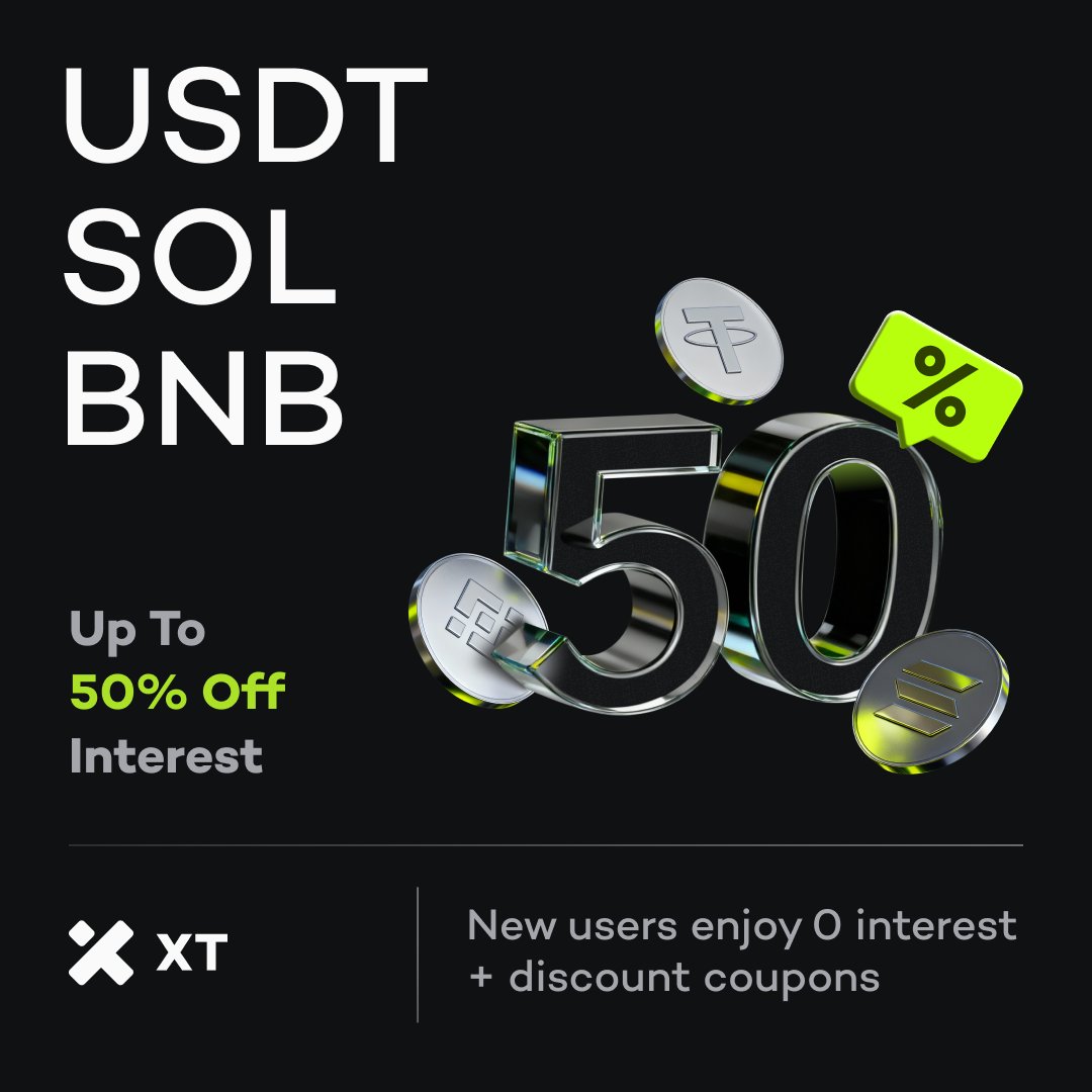 🔥 Up to 50% off interest on USDT, SOL &amp; BNB – Hot coins, limited time! 

🎉 New users: 0 interest loans + extra coupons 🎁  

⏳ Don’t miss out – borrow now! 👉 xt.com/en/activity/lo…

#XT #XTearn