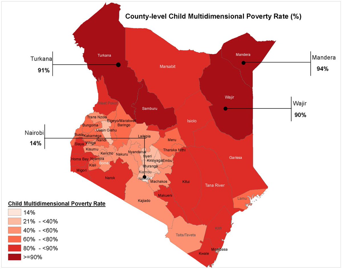 Inequalities among children are a pressing issue.

In counties like Mandera, Turkana, Samburu and Wajir, over 90% of children face severe deprivation, limiting their access to basic needs.

Every child deserves the chance to thrive and reach their full potential. #EndPovertyDay