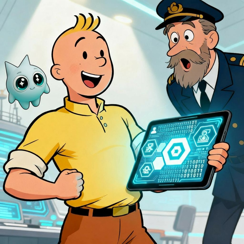 0x101NedNud's tweet image. Tintin no longer keeps his treasure maps in notebooks; with @Irys, all his secrets are encrypted on the blockchain! 
Just one click keeps his data secure and his digital adventures going nonstop. 
Now, with the smart Irys bot by his side, even Captain Haddock is thrilled.