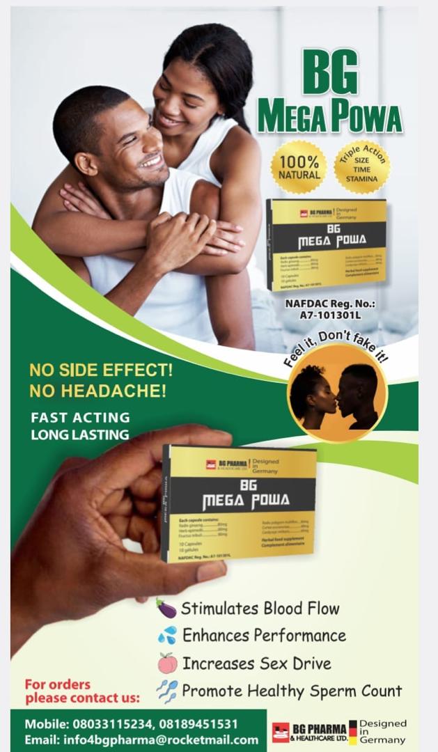 #Update
Strength. Stamina. Confidence.
BG Mega Powa gives you the edge — enhancing performance, vitality, and sperm healthy sperm count.
#bgpharma
#bgmegapowa
#viralchallenge
#everyoneactive
#everyonefollowers
