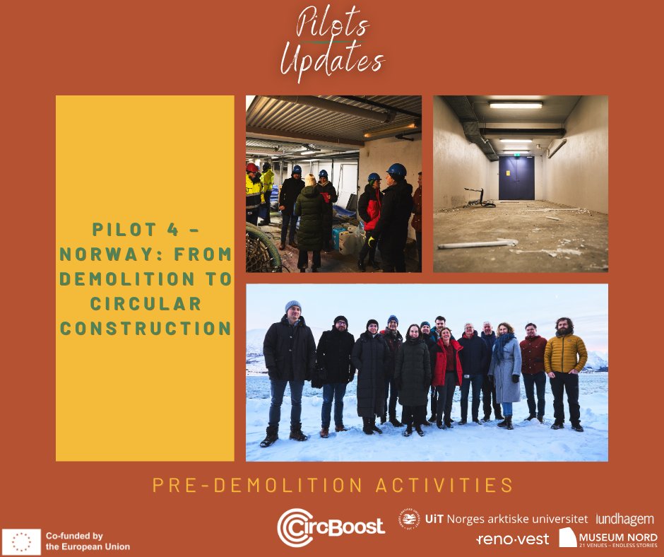 CircBoost's tweet image. ♻️ In Circ-Boost&apos;s Pilot 4 (Norway), selective demolition of the old Nortura site is transforming CDW into high-quality RCA!

✅ 5 concrete cores tested
✅ On-site crushing + sieving
✅ RCA for B30–B45 class concrete

📍 Led by @UiTNorgesarktis with Reno-Vest IKS &amp;amp; @LundHagem