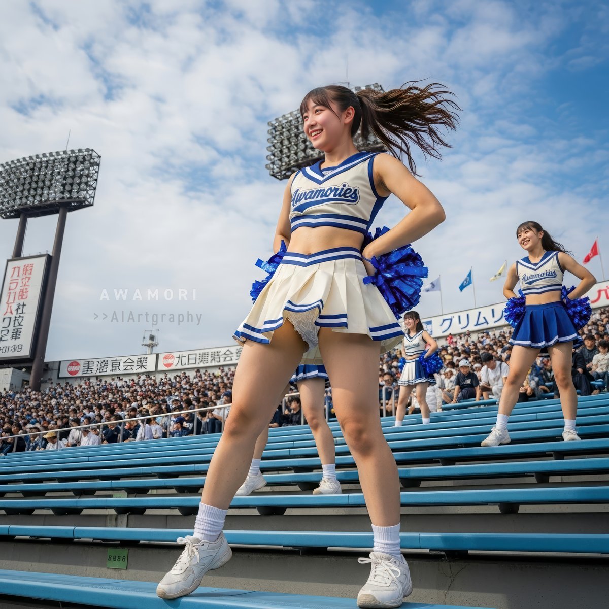 2022Awa's tweet image. 📢#cheers_weekend
#cheerleaders #aiportrait #aiphotography #aigravure #aigirl #photoshop #lightroom #photorealism #firefly #nanobanana #imagen4 #4K