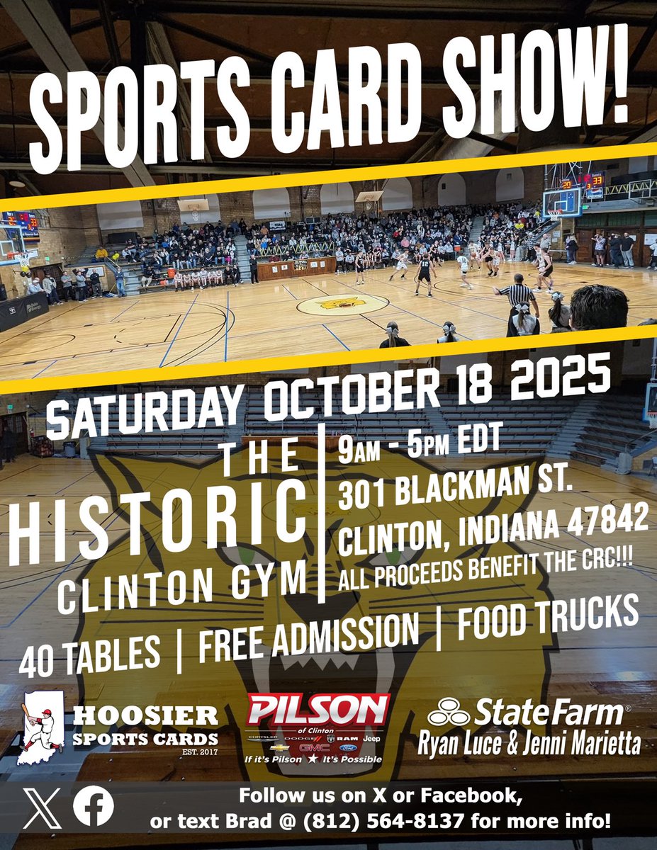 ⁦<a href="/CardPurchaser/">Card Purchaser</a>⁩ sports card (and some Pokemon) show tomorrow hope to see you there! ⁦<a href="/HoosierCards1/">Hoosier Sports Cards</a>⁩ ⁦<a href="/Jorourke20/">Joey O'Rourke</a>⁩ ⁦<a href="/DPMsportcards/">DPMsportcards</a>⁩ ⁦<a href="/SportsCollector/">Sports Collectors Daily</a>⁩