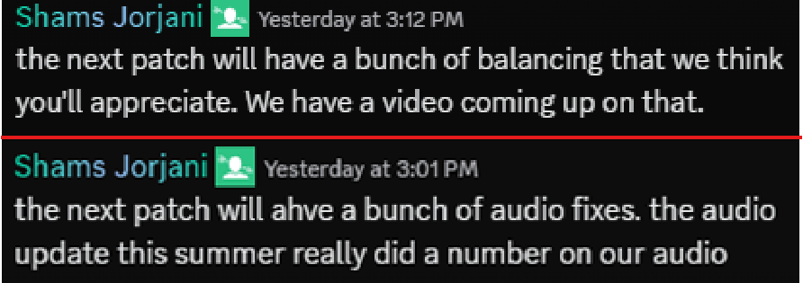 #Helldivers2  / #Helldivers  / #propagandacommander

CEO Confirmed Devs have a bunch of audio fixes and balance changes coming next patch. Plus, he revealed that they're preparing blogs and more.

Dev News: youtube.com/watch?v=rlAX0X…