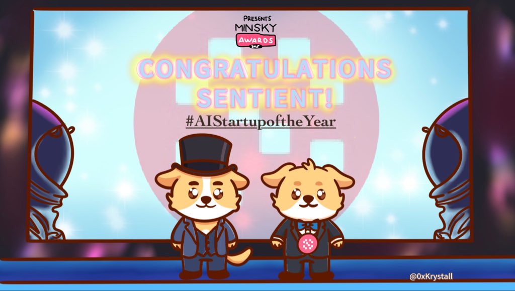 0xKrystall's tweet photo. Congratulations to Sentient @SentientAGI for winning AI Startup of the Year at the Minsky Prize.🫶🏻✨

Discord: Krystallunaa

#SentientAGI #AIStartupoftheYear https://t.co/qUuVFEwhWV
