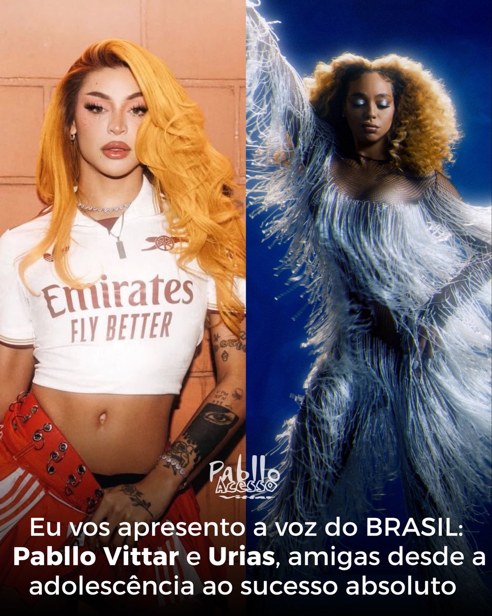 pablloacesso's tweet photo. “A primeira que fizer sucesso, puxa a outra.” Uma frase que se tornou promessa e, depois, realidade.

De ‘Open Bar’, de Pabllo, a ‘Carranca’, de Urias, duas vozes que cresceram juntas e hoje representam o Brasil com força. https://t.co/f3YD2f1ArJ