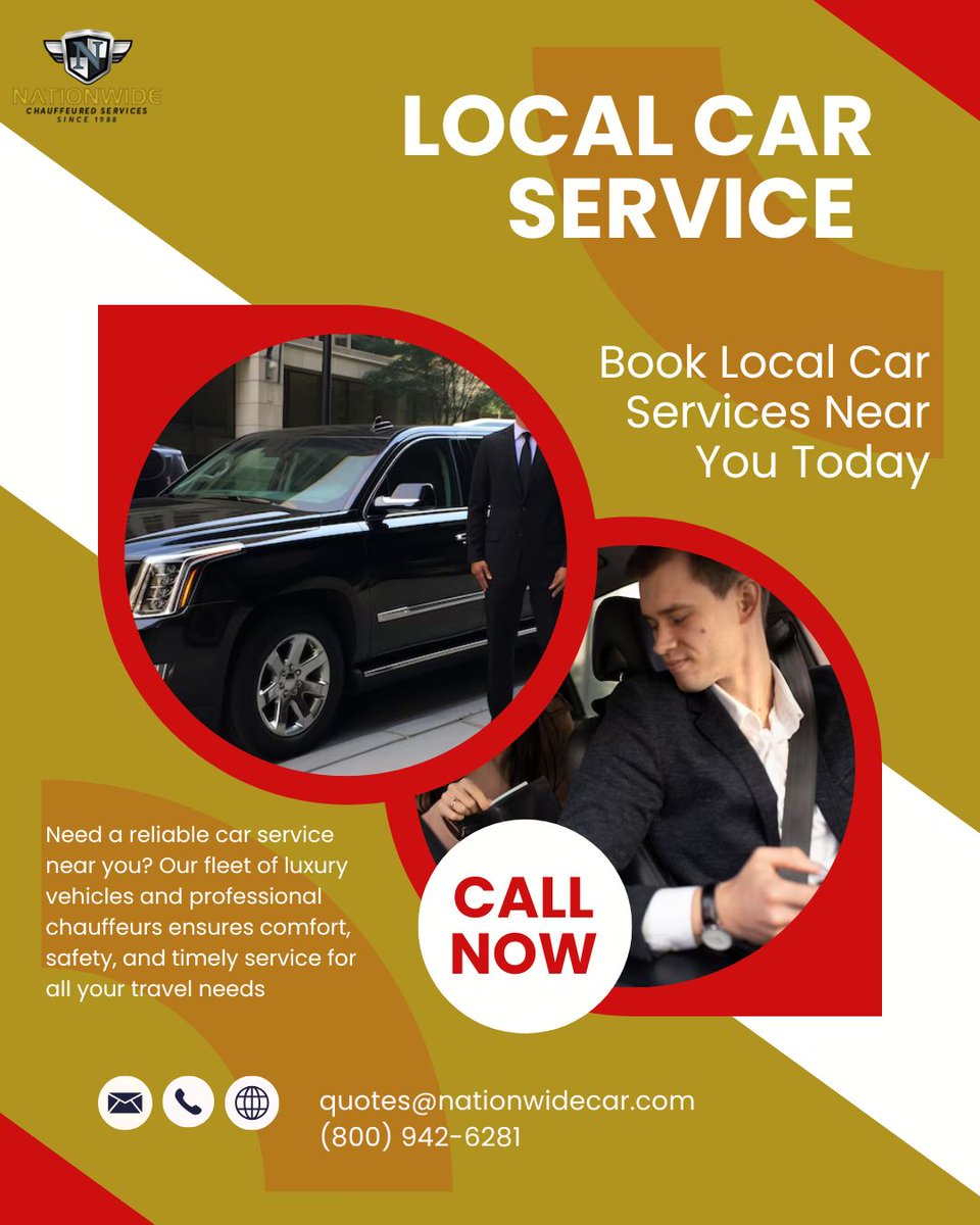 nationwidecar20's tweet image. Looking for dependable transportation?
📞 Call/Text: (800) 942-6281
 📧 Email: quotes@nationwidecar.com
Visit: bit.ly/3CqmjHH
👉 Book your Car Services Near Me today and enjoy comfort and style!
#CarServicesNearMe #NationwideCar #LuxuryRides #VIPTransport