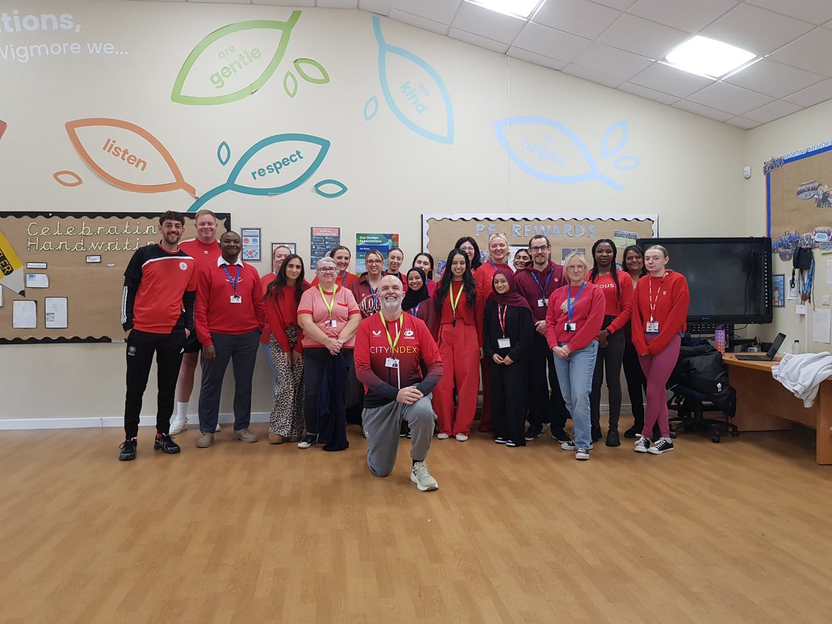 Today at wigmore the teachers and children are wearing red to show racism the red card #kickitout