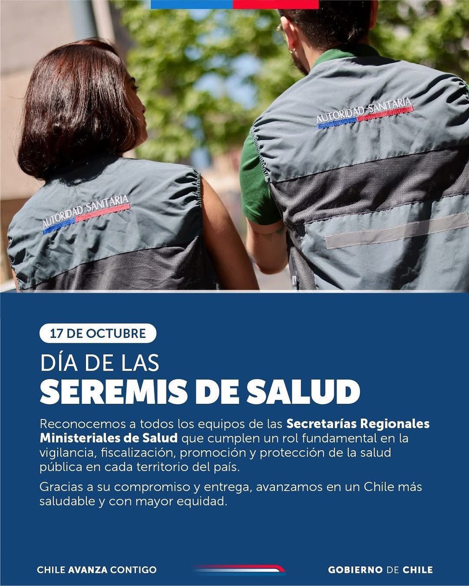 💚 Hoy valoramos a quienes cuidan la salud de Chile: fiscalizan, educan y promueven bienestar en cada rincón de nuestra región 🙌🏽.