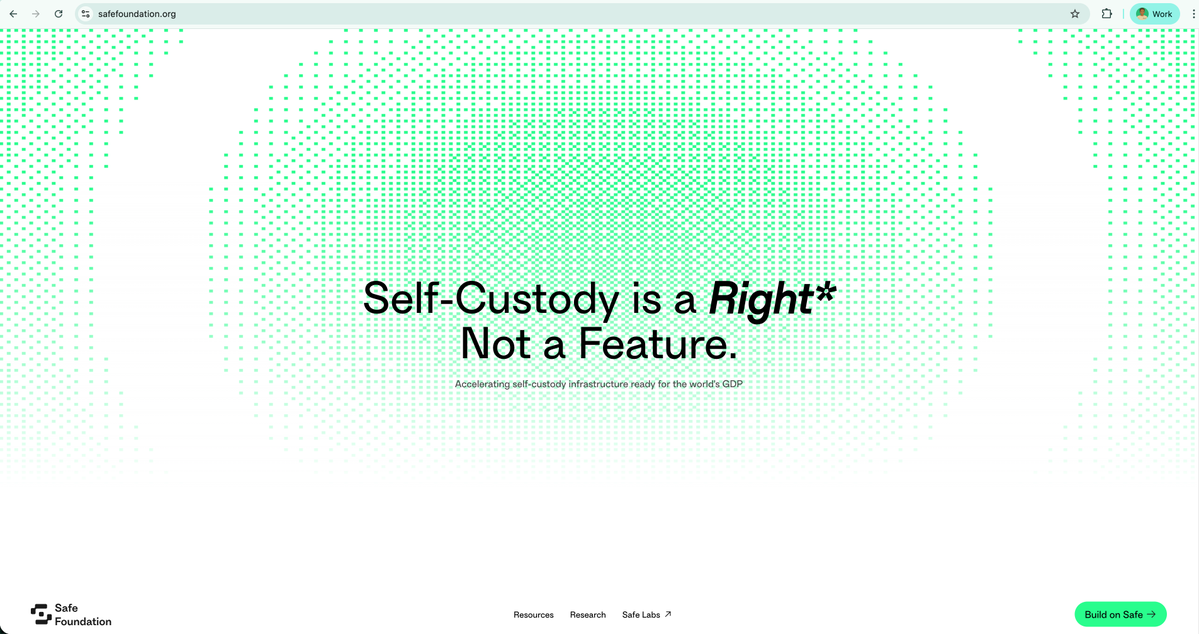 Self-custody isn't just a crypto thing.

It's a fundamental right that needs real infrastructure - for your assets, your identity, your digital life.

We're building it to scale.

PS: Have you checked what we're up to?
→ safefoundation.org