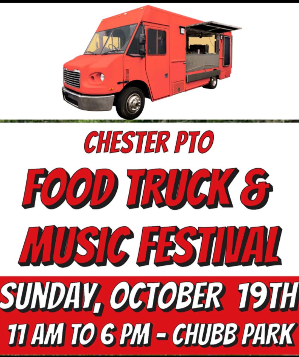 BlackRiverMS's tweet image. This Sunday (10/19) is the @chester_nj_pto Food Truck &amp;amp; Music Festival! 
⏰ 11 AM to 6 PM 
📍 Chubb Park 
🍔 A variety of local food trucks
🎵 Great music and entertainment
👨‍👩‍👧 Fun for all ages
#WeAreChesterNJ