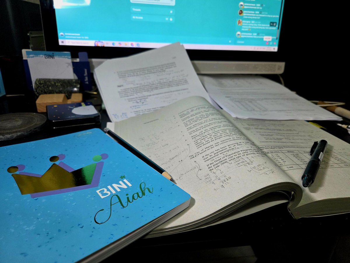#DearDaiahry,

Patron saint of Productivity! I just wanna share that I passed my Biostat 201 exam. hopefully tuloy tuloy na and ma-exempt sa final exam. 

P.S. I used the Aiah notebook for luck. also sorry Yangie, I used you and your mommy Aya's PC as a bookmark/ ruler...cute