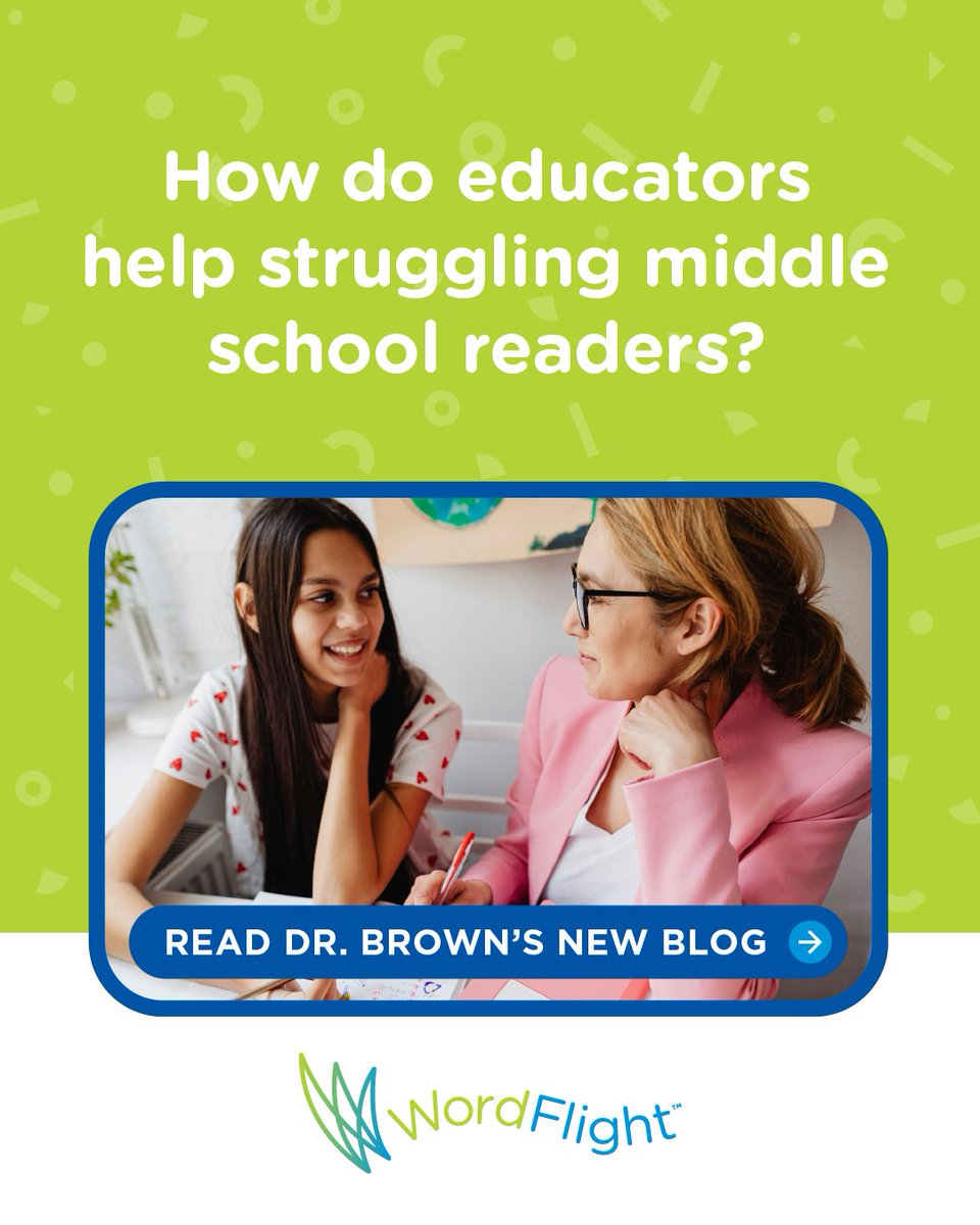 WordFlight_Read's tweet image. Teachers play a pivotal role in reigniting students’ confidence and curiosity, creating the conditions where difficulty reading turns into growth. In her latest blog, Dr. Brown provides useful tips for teachers on how to help middle school readers: hubs.li/Q03MYQj60