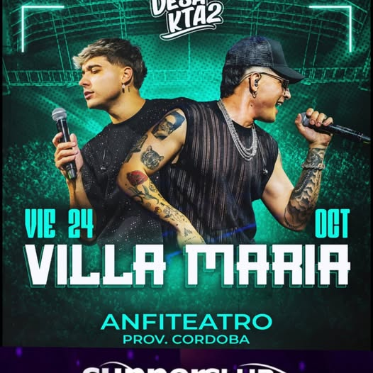 MovidaVMaria's tweet photo. 🔥 VIERNES 24/10, #DESAKTA2 en #VILLAMARIA 🔥

Entradas en...

🔖 Dísquerias la terminal 
🔖 Autoservicio Mendoza 
🔖 Brillantinas (Corrientes 1181)

🎟️ ONLINE en https://t.co/1yFndNGM3t https://t.co/GXWbb5iEZM
