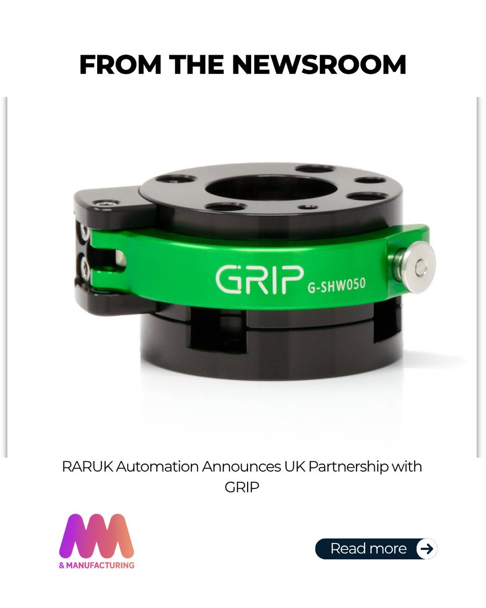 ukmfg_news's tweet image. Tool change, transformed.
@rarukautomation partners with GRIP to bring smart, safe, seamless tool changing to UK cobot users, including UR integration and mobile robot base changers.

🔗 machineryandmanufacturing.com/raruk-automati…

#UKMFG #Automation #UniversalRobots #ManufacturingInnovation #RARUK