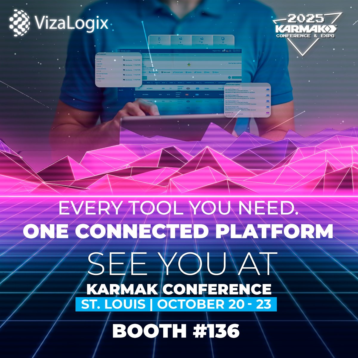 VizaLogix's tweet image. Every tool you need. One connected platform.

Meet us at @KarmakTech Conference 2025, Booth #136, in St. Louis (Oct 20–23) and see how VizaLogix is transforming dealership technology.

#Karmak2025 #ServiceTech #DealershipTech #ServiceInnovation