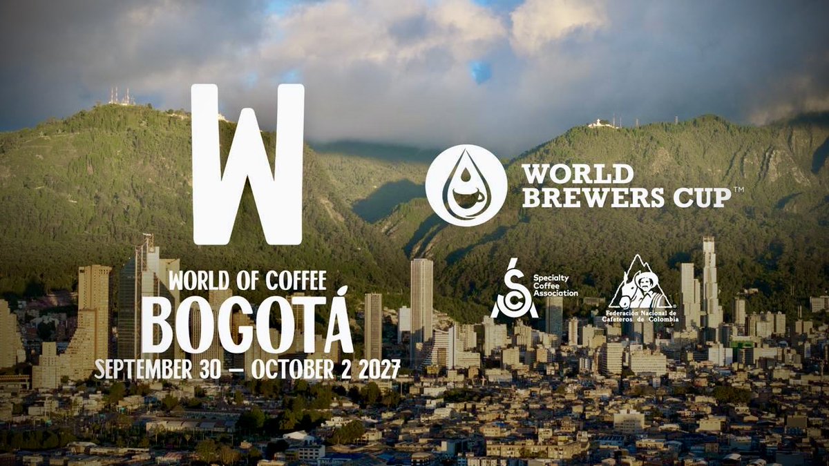 ¡Bogotá será el epicentro mundial del café en 2027! ☕🇨🇴

La <a href="/SpecialtyCoffee/">Specialty Coffee Association</a> (SCA) ha anunciado oficialmente que World of Coffee 2027 y el World Brewers Cup 2027 se realizarán en Bogotá, coincidiendo con el Centenario de la Federación Nacional de Cafeteros de Colombia.

Será la