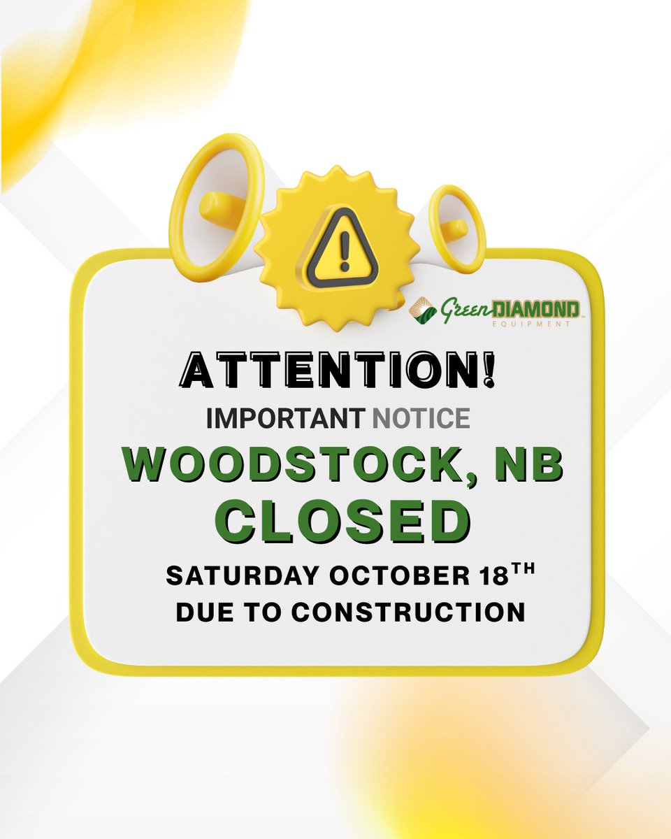 📢 Notice: Temporary Closure – Woodstock Branch
Please note that our Woodstock branch will be closed on Saturday, October 18 due to ongoing store construction.
🔧 Emergency Parts &amp; Service will remain available during this time.