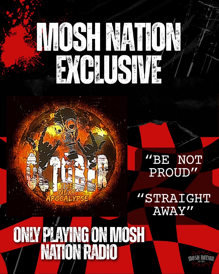 Mosh Nation (@mosh_nation) on Twitter photo 🔥 Exclusive on Mosh Nation Radio 🔥
We’ve got TWO brand-new tracks from October’s upcoming album spinning now, and you won’t find them anywhere else! 🤘
🎧 Catch the debut of “Be Not Proud” today at 12 PM EST
🎧 Then crank up “Straight Away” at 5 PM EST 🔥 Exclusive on Mosh Nation Radio 🔥
We’ve got TWO brand-new tracks from October’s upcoming album spinning now, and you won’t find them anywhere else! 🤘
🎧 Catch the debut of “Be Not Proud” today at 12 PM EST
🎧 Then crank up “Straight Away” at 5 PM EST