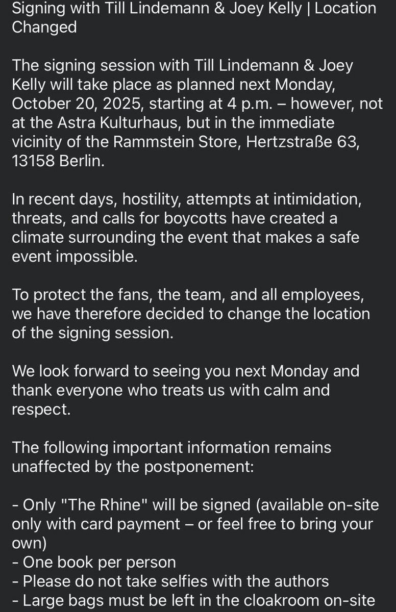 Lindemann Belgium tweet media