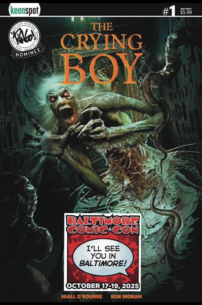 Heading to @baltimorecomiccon Saturday to stand shoulder to shoulder with industry giants at the <a href="/ringoawards/">Ringo Awards</a> #comicbooks #indiecomics #horror @Keenspot