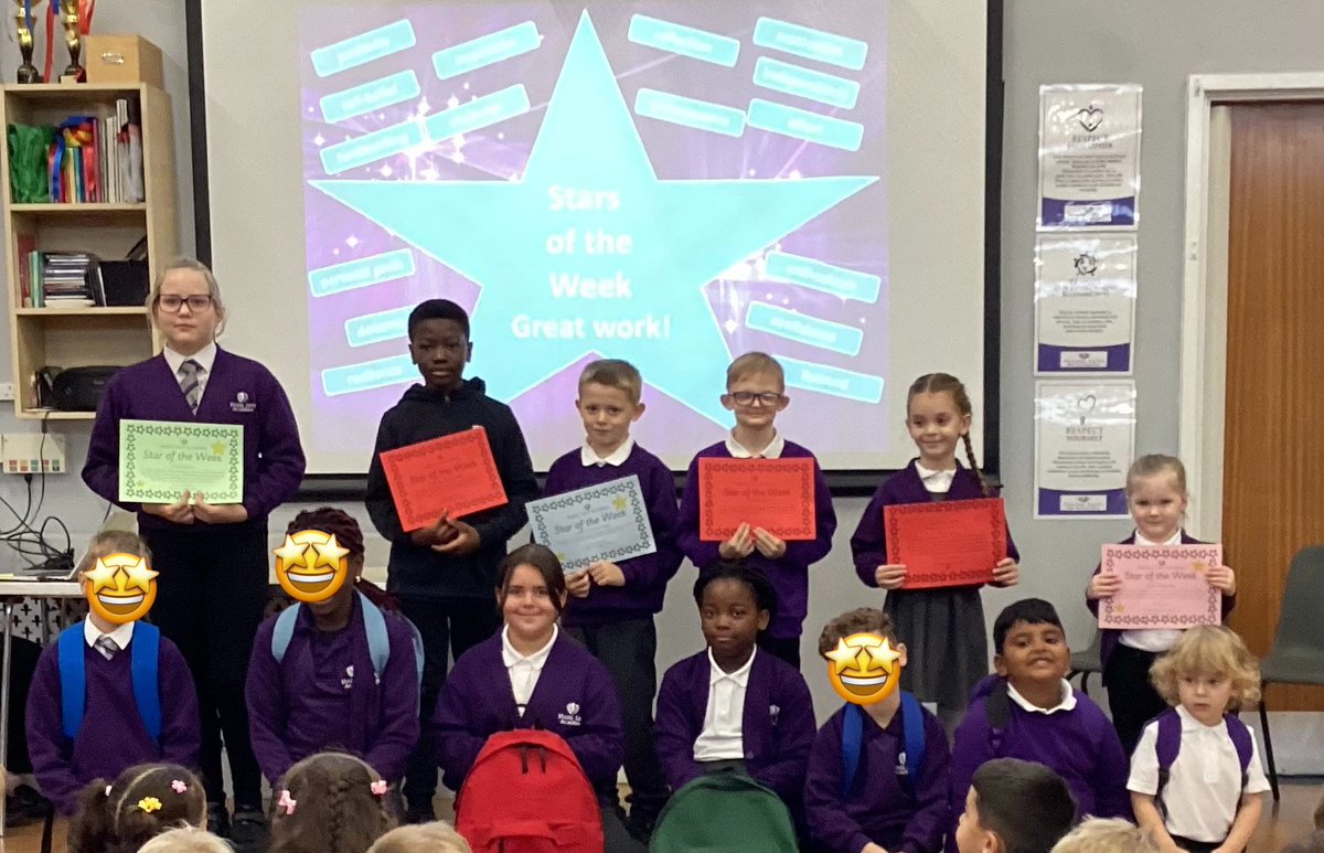 HazelLeysAcad's tweet photo. STARs and READERS of the week. Celebrate, congratulate. RESPECT and KINDNESS! @GreenwoodAcad #futurecitizens #lovereading #stars #inspirational https://t.co/17cNxDPBkH
