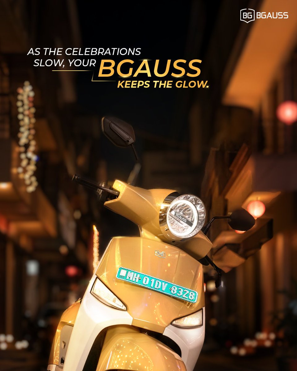 Celebrations slow, streets quiet… but your BGauss still lights up every ride.

#BGaussElectricScooters #ElectricScooters #EV #ElectricMobility #Festive #Diwali2025