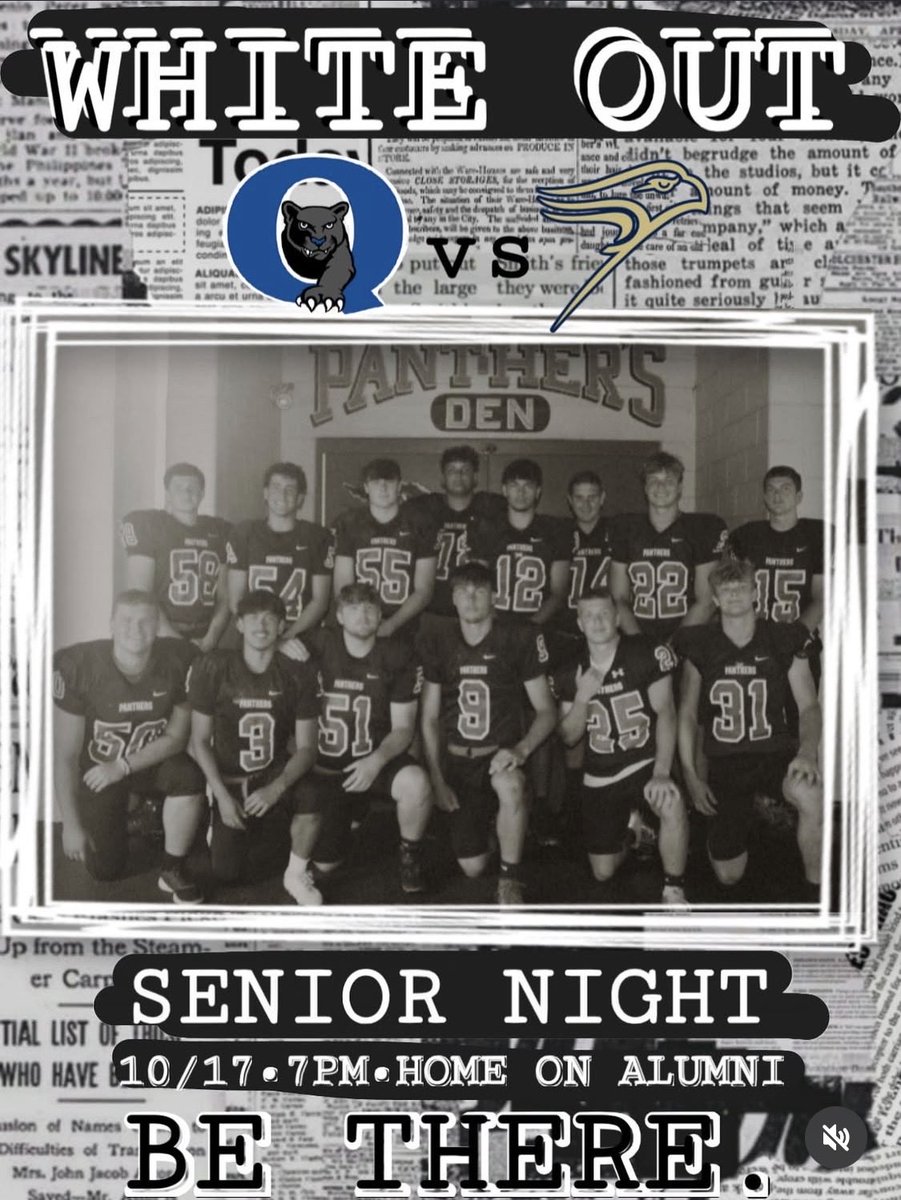 QTOWN FOOTBALL (@qpantherfb) on Twitter photo It’s GAMEDAY!! Back at Alumni Field and it’s a special one tonight as we honor our Seniors! #PPF It’s GAMEDAY!! Back at Alumni Field and it’s a special one tonight as we honor our Seniors! #PPF