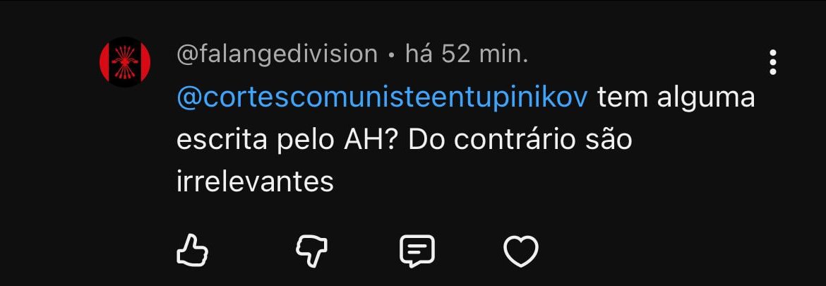 Comentário que recebi no vídeo que postei ontem, que trata de um período peculiar na vida de Hitler (AH) e que ele tentou esconder reescrevendo sua história.

O sujeito aqui não gostou das minhas fontes, porque, além do Mein Kampf, ele exigiu alguma outra escrita pelo próprio