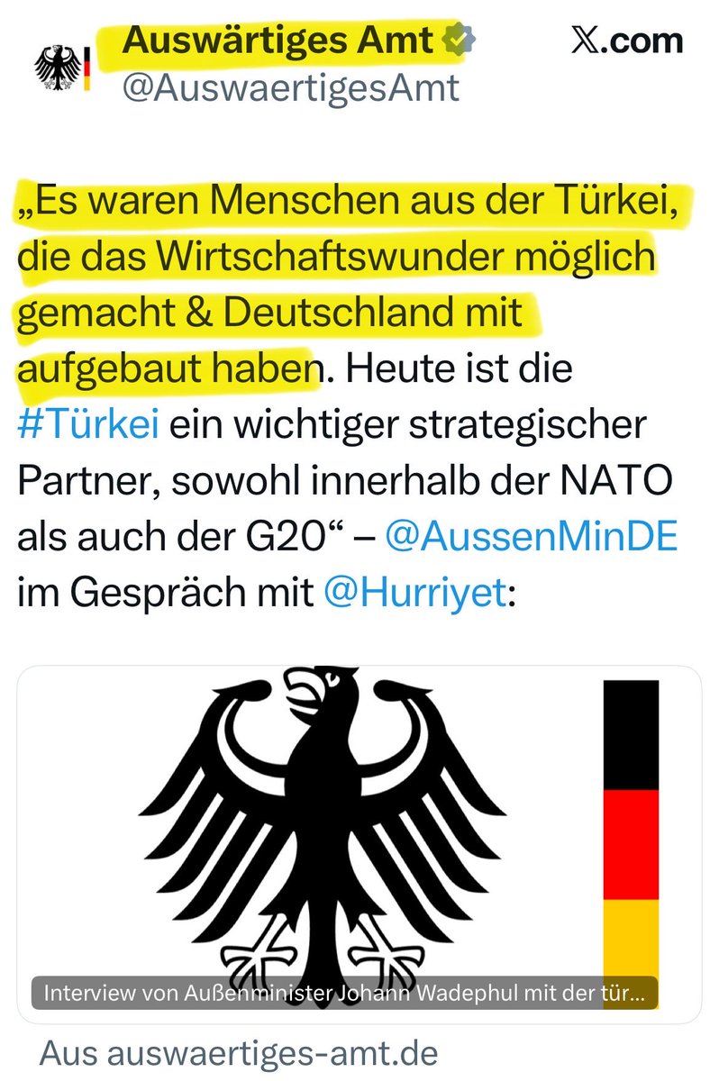 Georg_Pazderski's tweet image. Geschichtsklitterung❗️

Wadepuhl und die Bundesregierung wollen uns glauben machen, dass „Menschen aus der Türkei das Wirtschaftswunder möglich gemacht &amp;amp; Deutschland mit aufgebaut haben“.

NEIN, das Wirtschaftswunder wurde möglich durch den Marshallplan, die Währungsreform 1948…