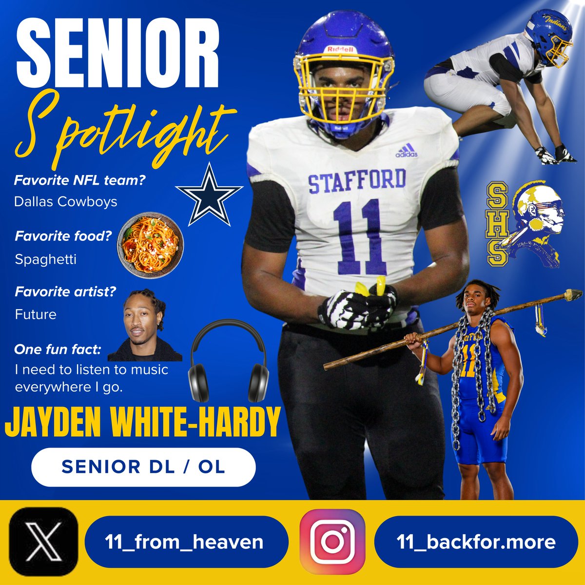 Our Week 8 Senior in the Spotlight is Senior lineman Jayden White-Hardy!

Our Varsity welcomes Massaponax TONIGHT to take on the Panthers!
Kickoff 7:00 pm. #PLUS1 

📷: Sandie Waters Photography
📷: Andrew Roberson

Tickets: gofan.co/event/3804237?…