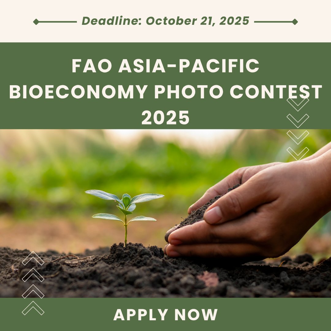 fundsforngos's tweet image. 📸 Show the Power of Sustainable Innovation! 🌱
Calling all photographers across Asia and the Pacific — share your vision of a greener, circular future in the 2025 Bioeconomy Photo Contest!
🎯 𝗧𝗵𝗲𝗺𝗲𝘀: Circular use, eco-innovation, restoration &amp; sustainability
🕓…