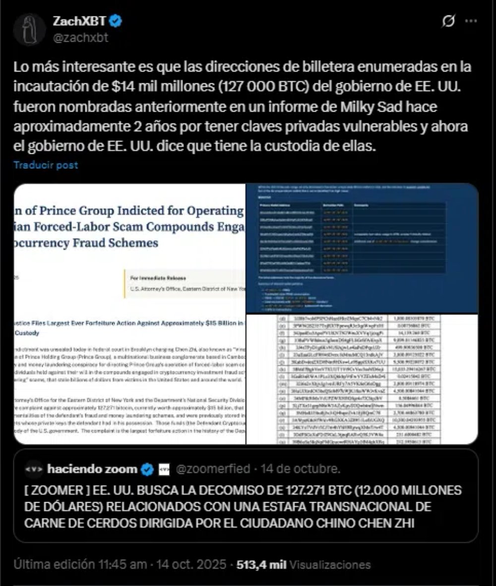 COMUNIDAD 🤝 | 🔐 Hay un debate sobre la incautación de más de 127.000  bitcoins por parte del Departamento de Justicia de EE. UU. a la red  criminal Prince Group en Camboya.