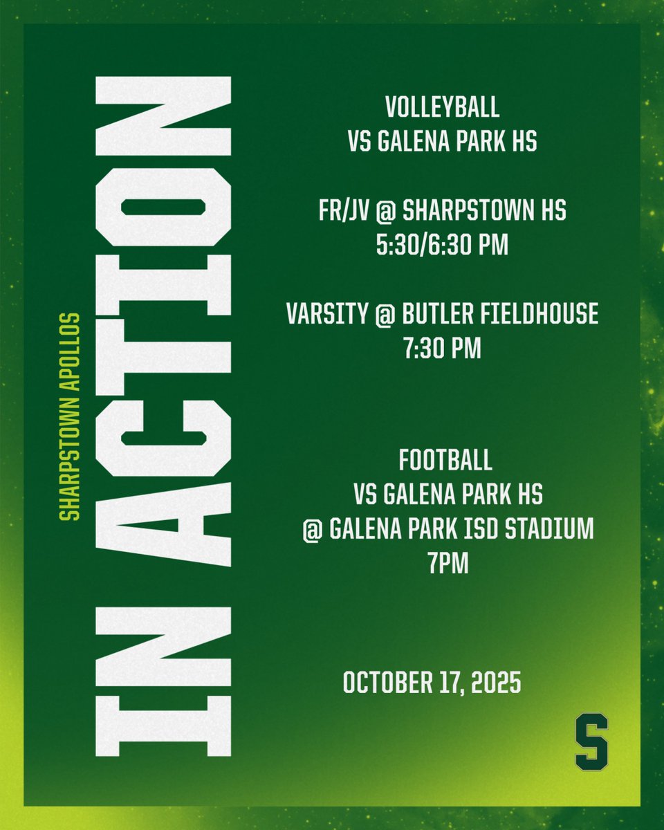 SHSapollos's tweet photo. GAMEDAY for volleyball and football as both programs take on Galena Park HS...see you in the stands! https://t.co/izzwaqPtPo