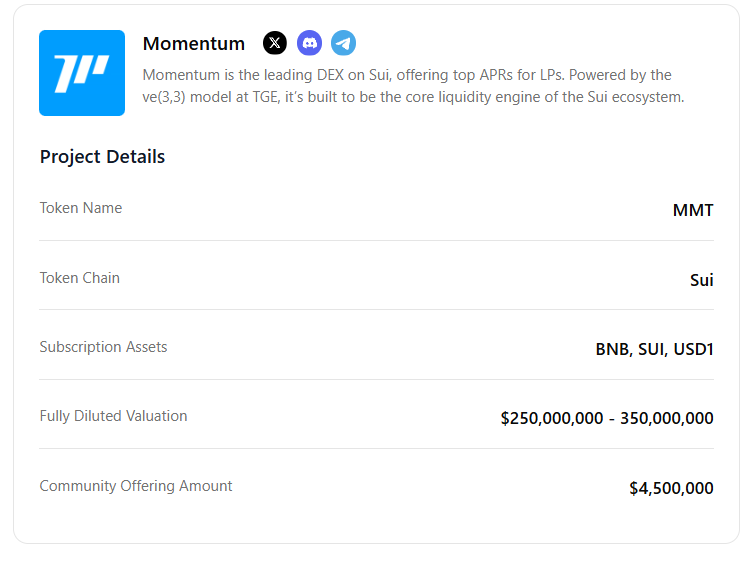 Momentum is positioning itself as the core liquidity engine of the Sui ecosystem, combining powerful technology with a community driven approach. As the leading concentrated liquidity DEX (CLMM) on Sui, Momentum delivers some of the highest APRs for liquidity providers while